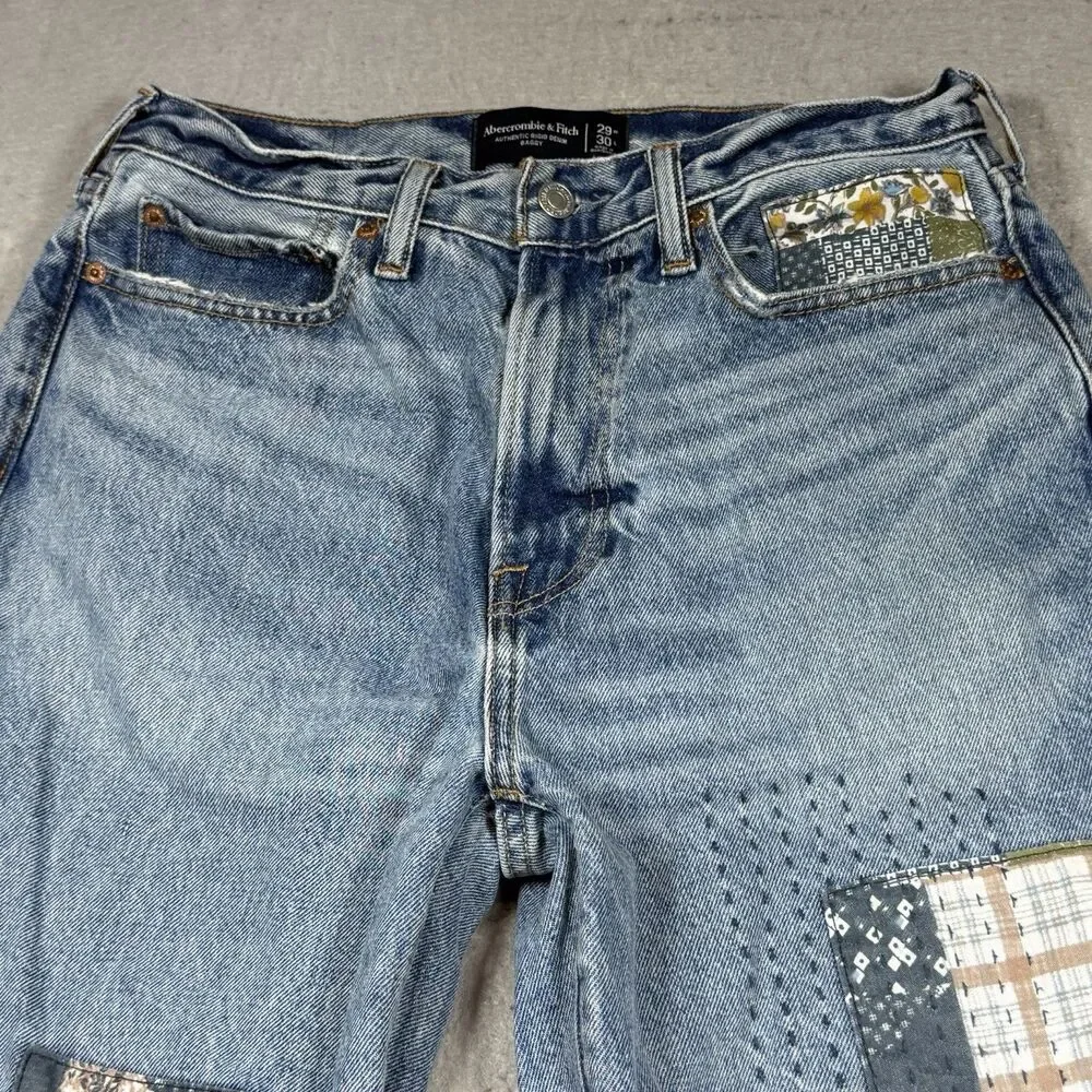 Abercrombie & Fitch Jeans Women’s 29 Authentic Rigid Denim Baggy Patchwork